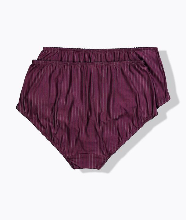Image du produit Ulla Popken Lot de 2 culottes midi, fines rayures, modèle moyennement échancré (54)