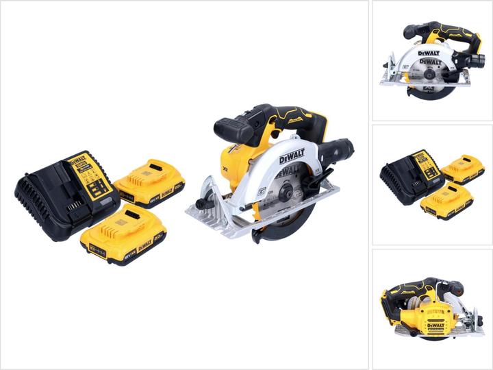 Actual product image DeWalt DCS 565 D2 cordless circular saw 18 V 165 mm brushless + 2x battery 2.0 Ah + charger