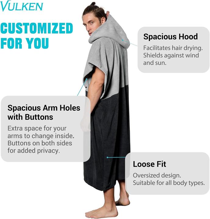 Immagine prodotto Vulken Badeponcho mit Kapuze