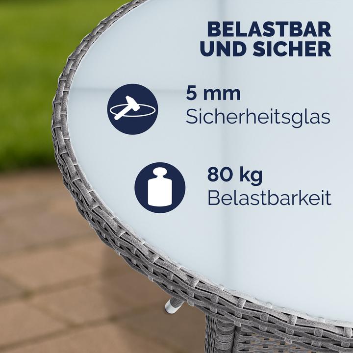 Actual product image Casaria Polyrattan Balcony Table (80 cm)