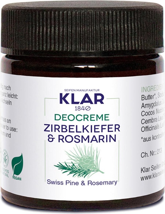 Produktbild Klar Deocreme Zirbelkiefer & Rosmarin (Crème, 30 ml)