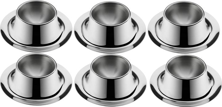 Produktbild WMF Eierbecher mit Ablage Eierhalter 6 Stück stapelbar Edelstahl poliert (6x)