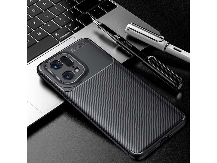 Produktbild Screenguard Oppo Find X5 Pro Hülle Carbon Design TPU Case (Oppo Find X5 Pro)