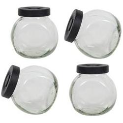Gewürzglas Glas 4 Stück Deckel Matt Schwarz 175 ML (0.18 l) (43708070)
