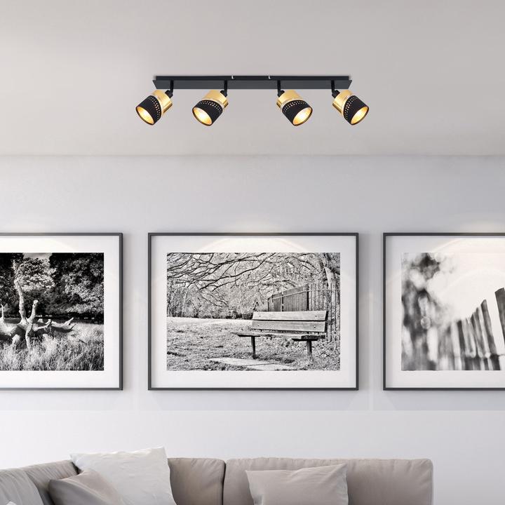 Produktbild Globo Strahler Metall Schwarz Matt, 4xe14