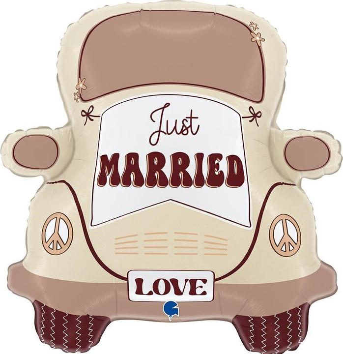Produktbild Grabo Balloons XL Just Married Hippie Auto Ballon (1 x)