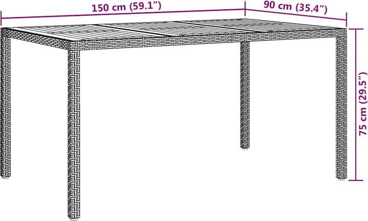 Produktbild vidaXL Gartentisch (150 x 90 x 75 cm)