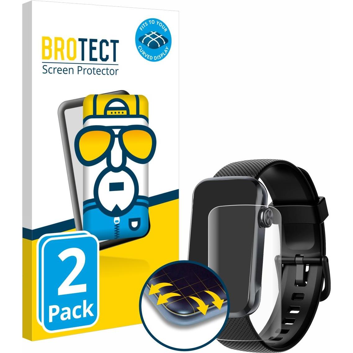 BROTECT Fullscreen Schutzfolie Displayschutz Folie Klar Transparent, Smartwatch Schutzfolie, Transparent