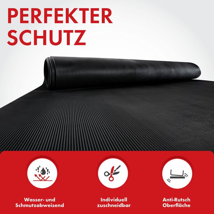 Immagine prodotto Walser Gummimatte Saturn, zuschneidbare Meterware feinripp 100x250 cm schwarz