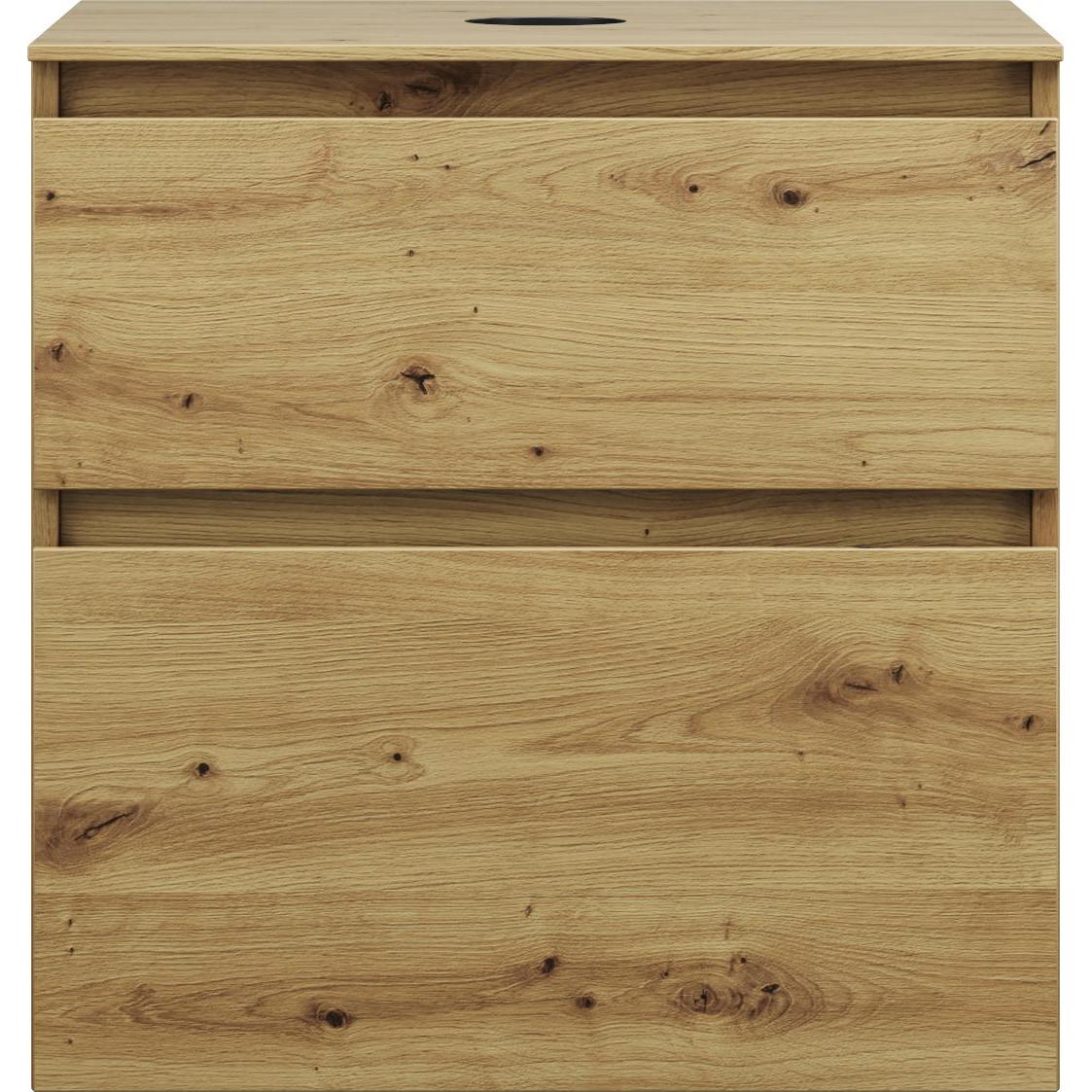 burgbad, Waschtischkonsole, Lin20 Waschtischunterschrank inklusive Konsolenplatte, 2 Auszüge, Tiefe 487mm, 602x487x661m