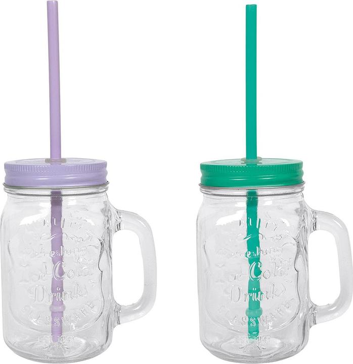 Image du produit Pot avec couvercle+paille 500ml