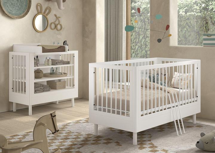 Produktbild Vipack Babyzimmer Forrest Buche 3-teilig Set B (Babybett, Wickelkommode)