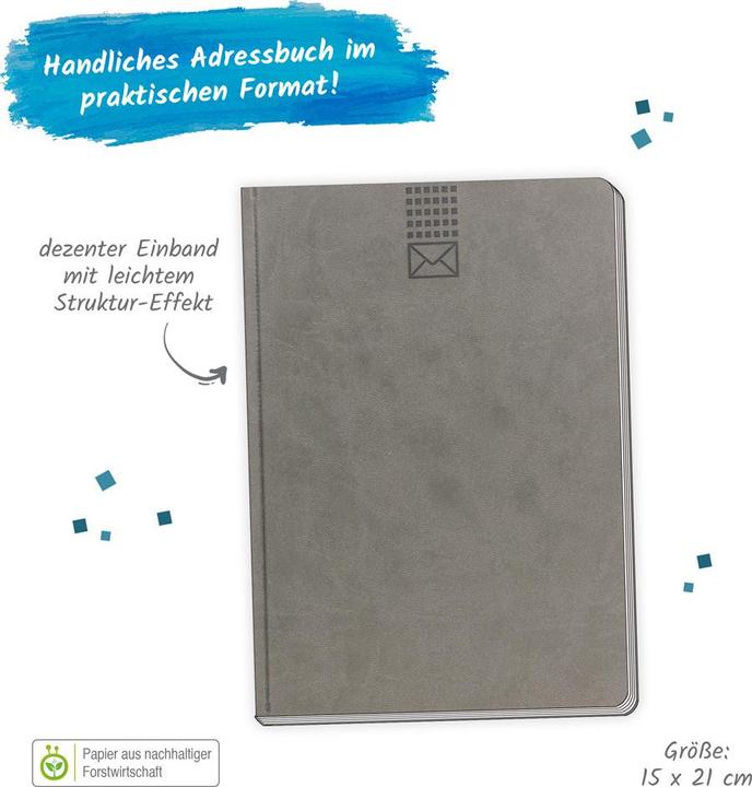 Produktbild Adressbuch Soft Touch A5 Anthrazit (A5, Weicher Einband)