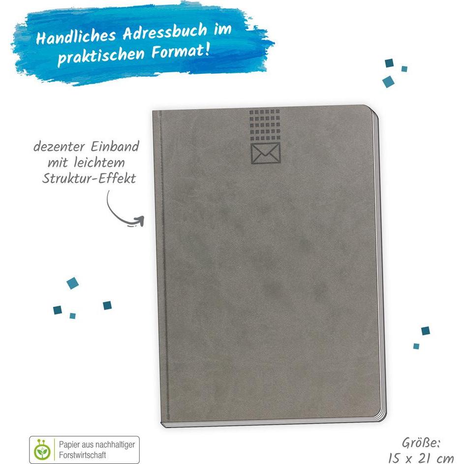 Trötsch, Heft + Block, Adressbuch Soft Touch A5 Anthrazit (A5)