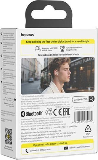 Actual product image Baseus Bass BS2 Lite TWS Moon White (7 h, Wireless)