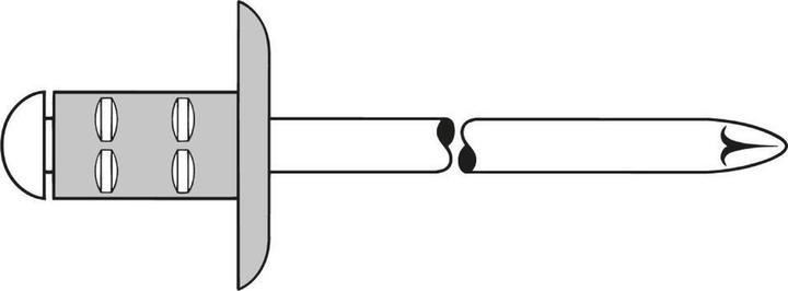 Gesipa Blindniete Alu/Stahl 4,8x15 K 16 mm PolyGrip Pack mit 250 StÃ¼ck
