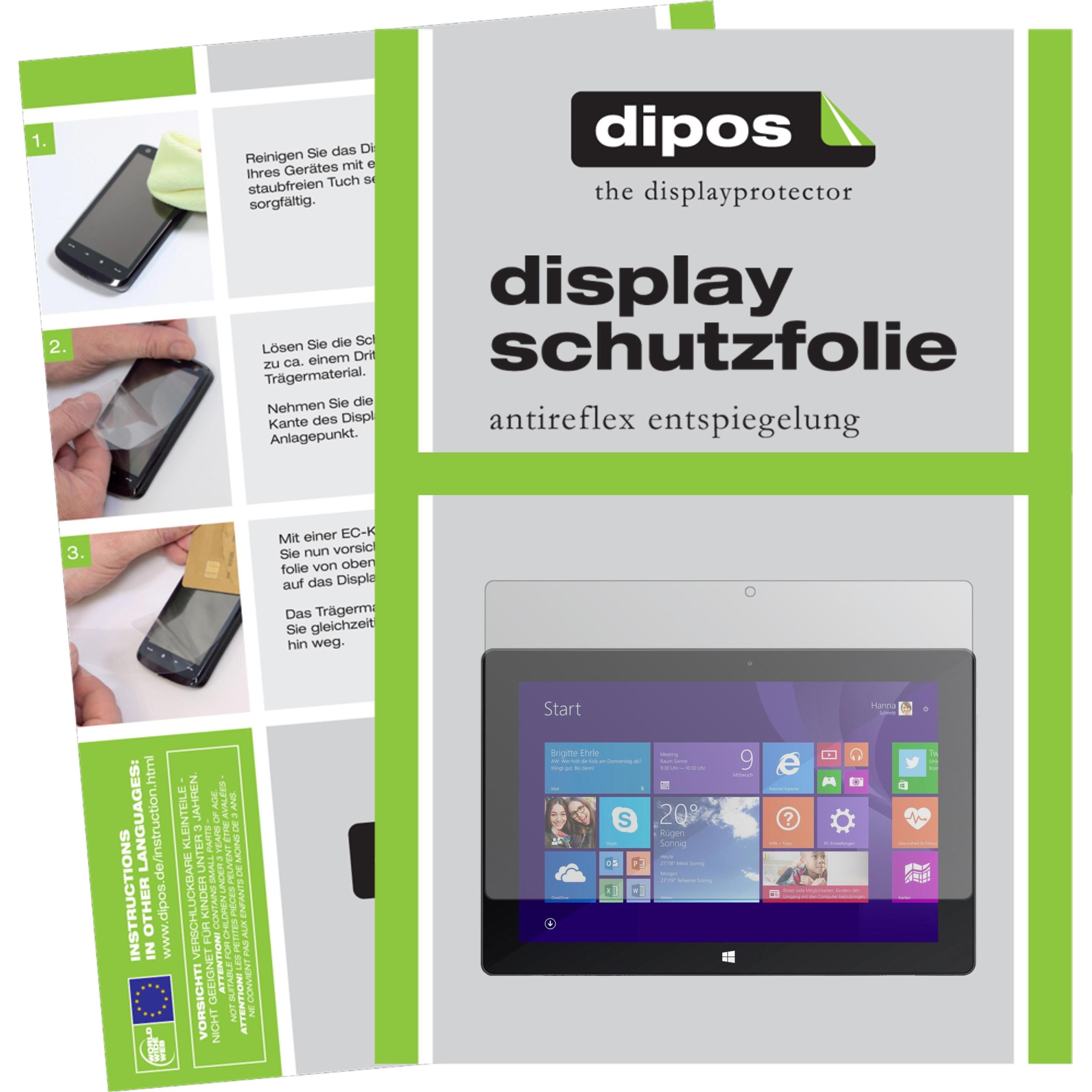 Dipos Displayschutzfolie Antireflex (2 Stück, Surftab Wintron 10.1), Tablet Schutzfolie