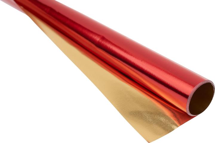 Actual product image Folia Aluminium foil double laminated 50x78cm, 1 roll, red/gold (90 g/m², 1 x)