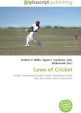 Immagine prodotto Laws of Cricket (Agnes F. Vandome, John McBrewster, Frederic P. Miller, 2009)