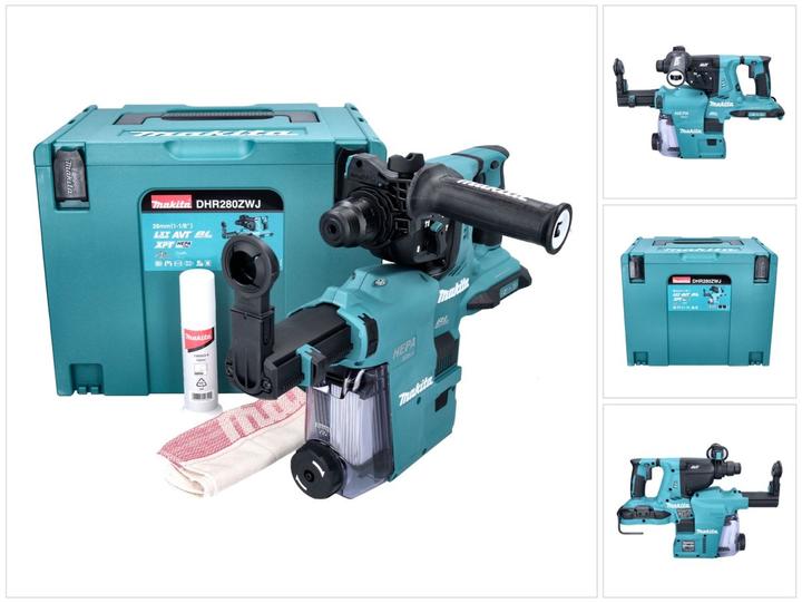 Produktbild Makita DHR280ZWJ Akku-Lochstanze, 2X18 V, SDS-PLUS, 2,8J LED, VAKUUM, Ohne Akkus und Ladegerät!, MAKPACK (Akkubetrieb)
