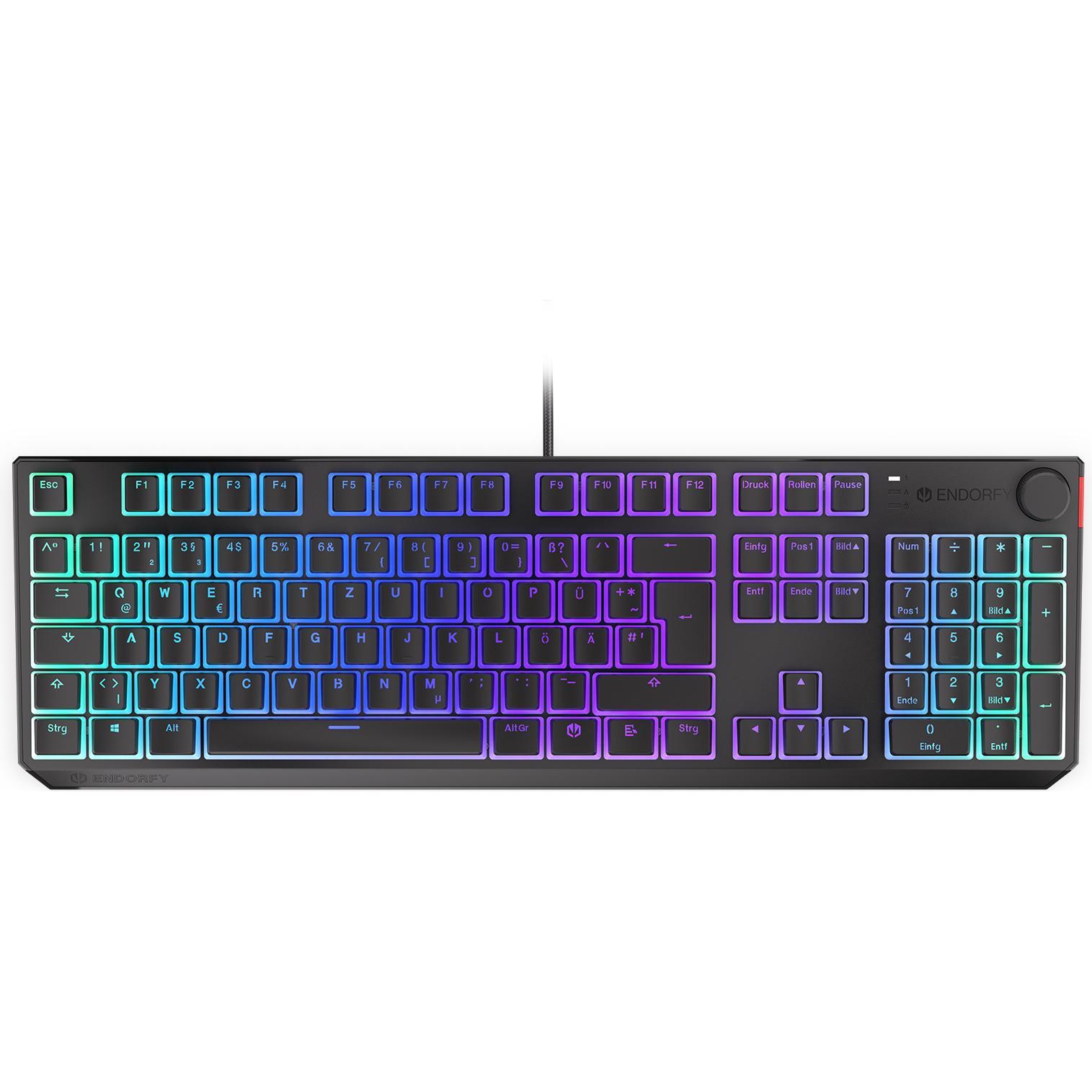 Endorfy Keyboard Thock (DE, Kabelgebunden), Tastatur, Schwarz