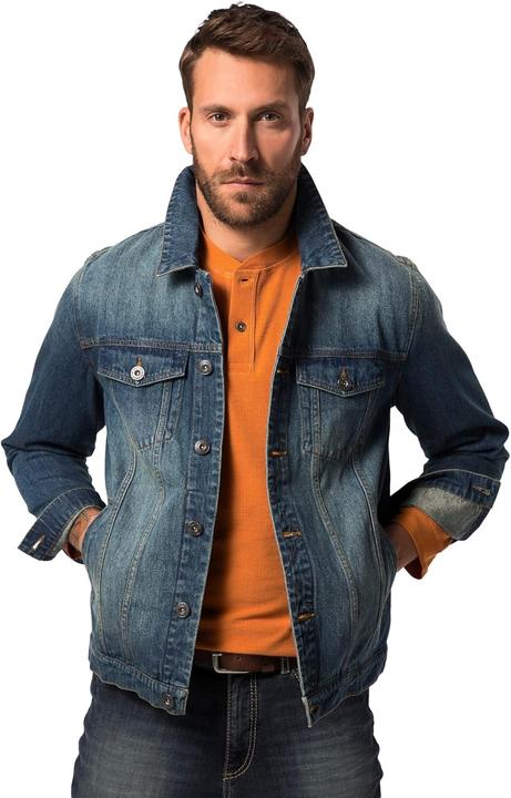 Actual product image JP1880 Denim jacket, breast pockets, button placket, up to 8 XL (L)