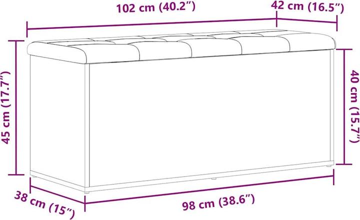 Image du produit vidaXL Sitzbank mit Stauraum (102 cm)