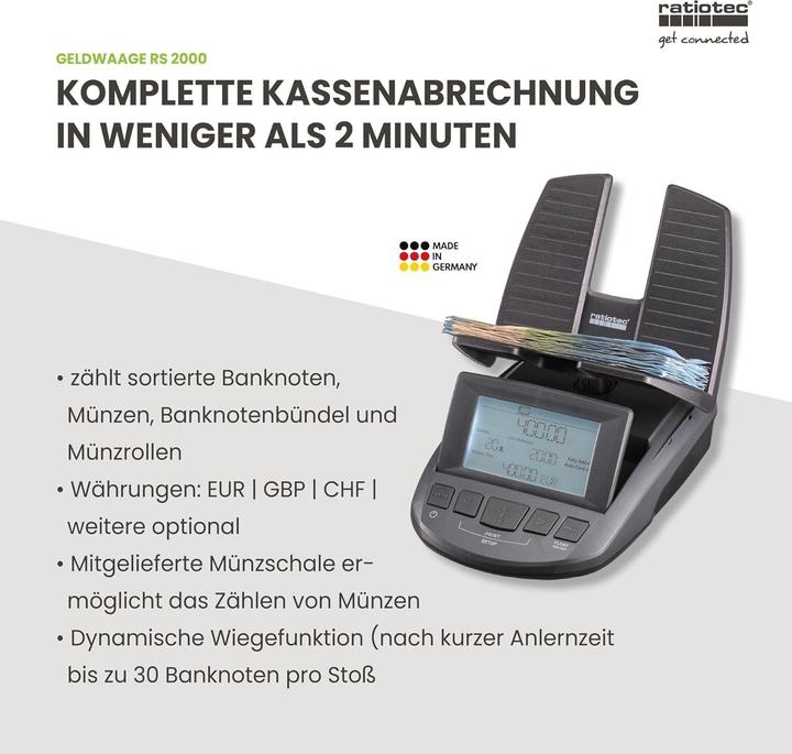 Image du produit ratiotec Balance monétaire RS 2000 (Made in Germany)
