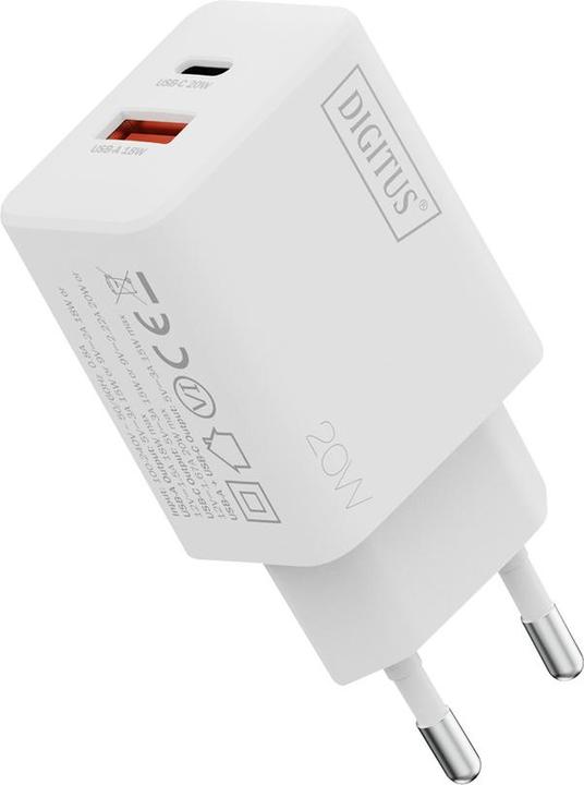 Productafbeelding Digitus USB Charger 20W, 1x USB-C, 1x USB-A (20 W, 2 ports)