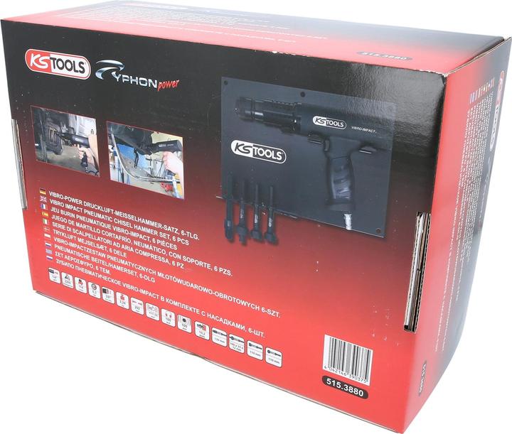 Actual product image KS Tools Vibro-Power pneumatic chisel hammer set. 6 pcs. 51 (Air blast)