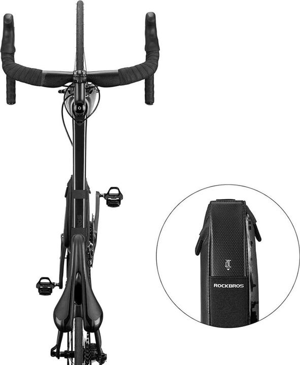 Immagine prodotto Rockbros B39-2 borsa impermeabile per telaio di bicicletta - nero (1.50 l, Borsa telaio)