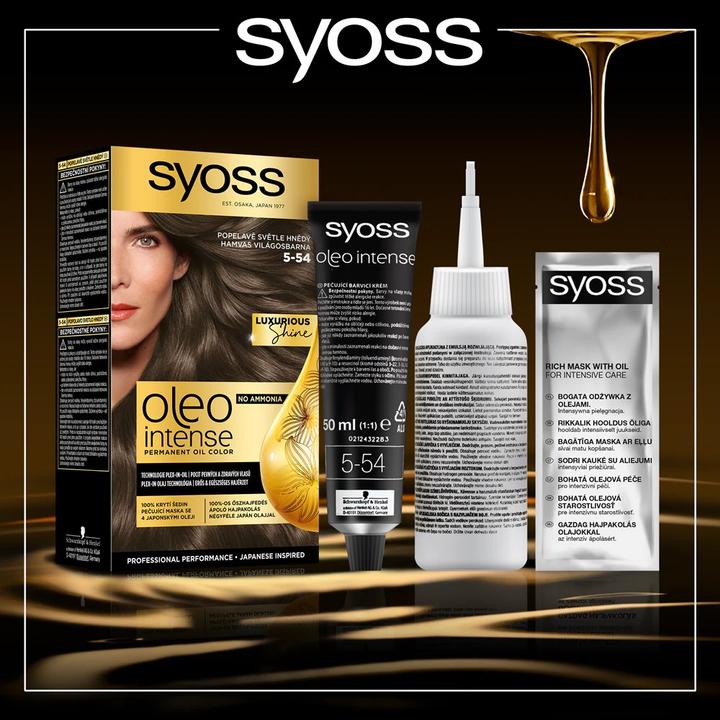 Immagine prodotto Syoss Oleo Intense Tintura Permanente per Capelli Con Oli 5-54h Castano Chiaro (Light Brown)