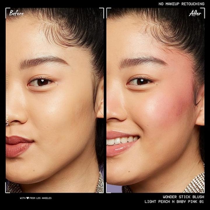 Actual product image NYX Professional Make-Up Wonder Stick Blush (01 Light Peach And Baby Pink)