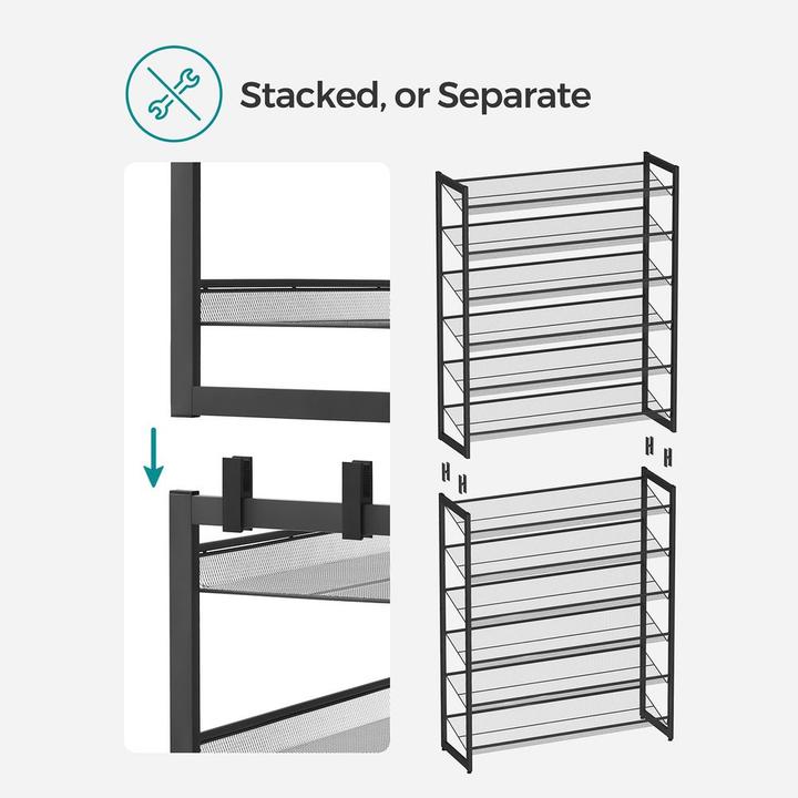 Actual product image Songmics Schuhregal schwarz 92,5 x 30,7 x 223,0 cm, 1 St. (92.50 x 30.70 x 223 cm)
