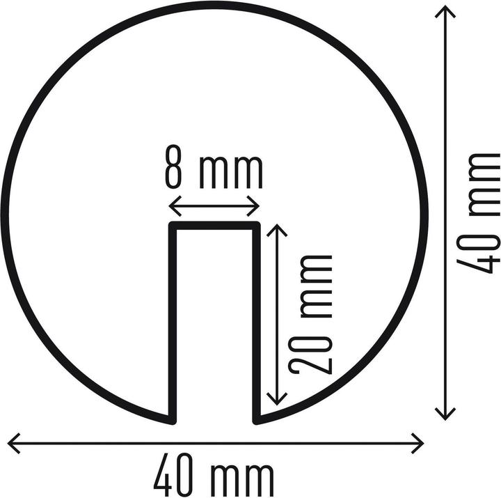 Actual product image Durable 5 impact protection E8R "Edge protection profile E8R" round 4.0 cm