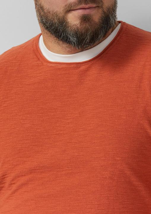 Produktbild s.Oliver Strickpullover Strickpullover mit Flammgarnstruktur und Rollkante (XXL)