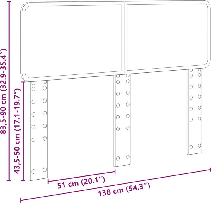 Image du produit vidaXL Kopfteil (3 x 138 x 90 cm)