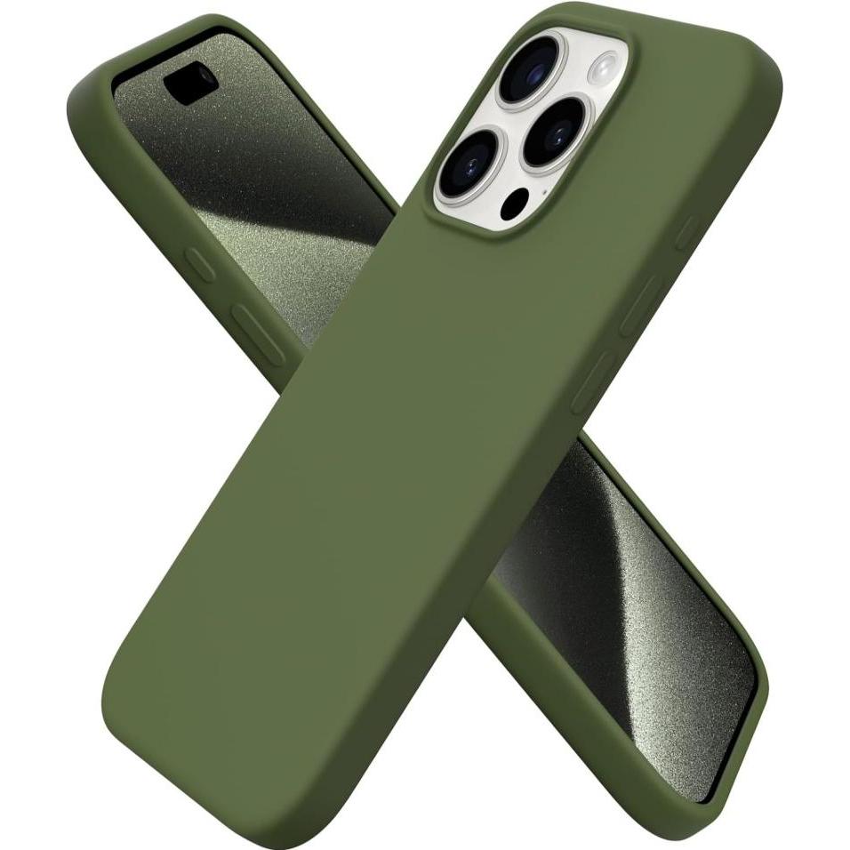 Screenguard Apple iPhone 15 Pro Liquid Silicone Case Hülle (Apple iPhone 15 Pro), Smartphone Hülle, Grün