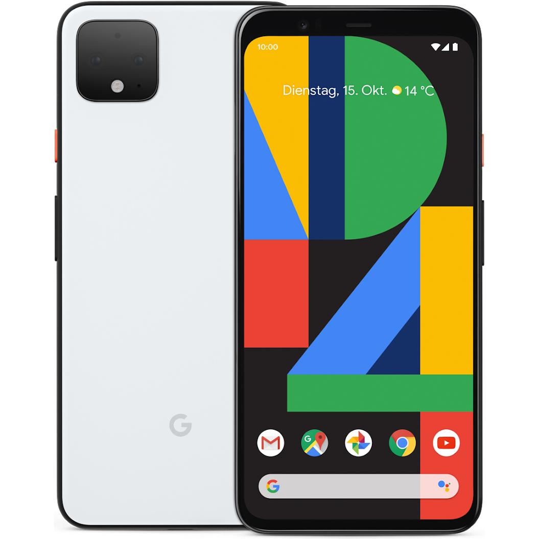 Google Pixel 4 (64 GB, Clearly White, 5.70", SIM + eSIM, 4G), Smartphone, Weiss