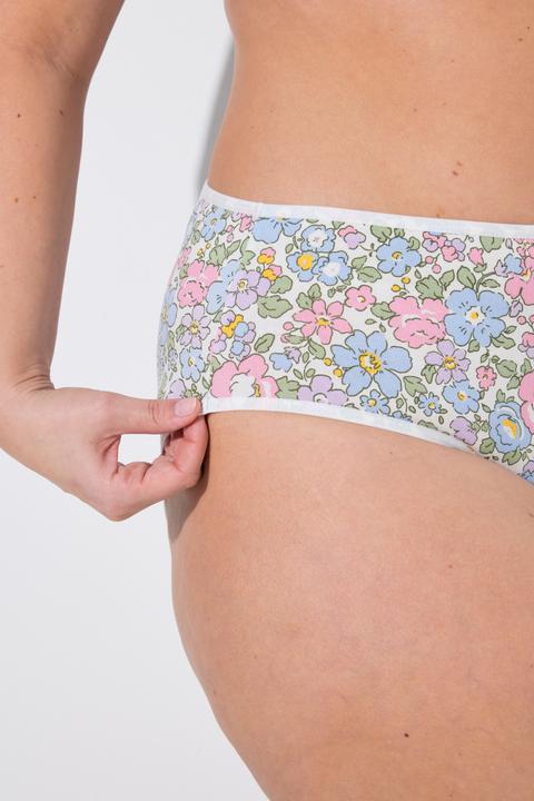 Produktbild Ulla Popken Midislips, 5er-Pack, Blüten/ einfarbig (54, 56, 5er Pack)
