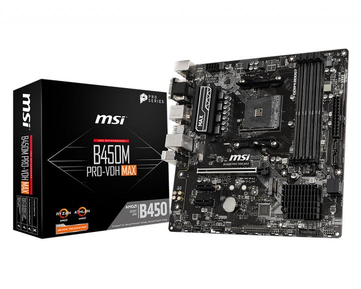 Actual product image MSI B450M Pro-VDH Max (AM4, AMD B450, mATX)