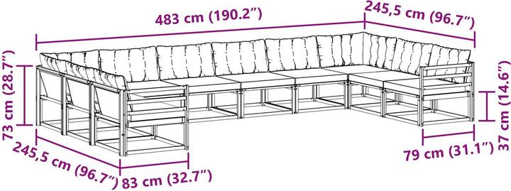 Produktbild vidaXL Outdoor-Sofa
