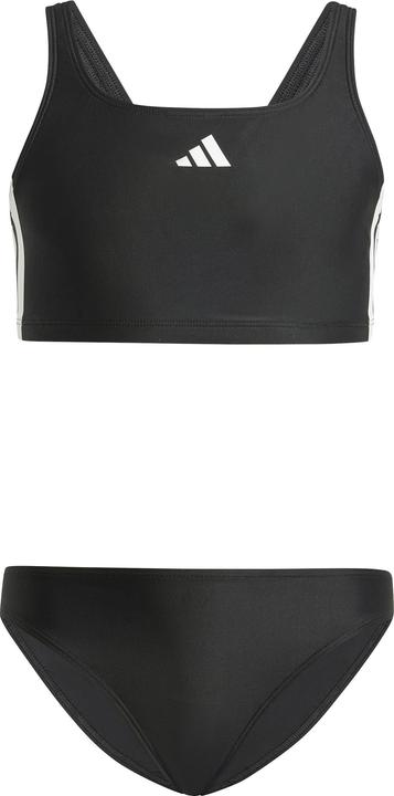 Actual product image adidas Girls 3-Stripes V-Back Bikini, Black/White, 13-14 Years (164)
