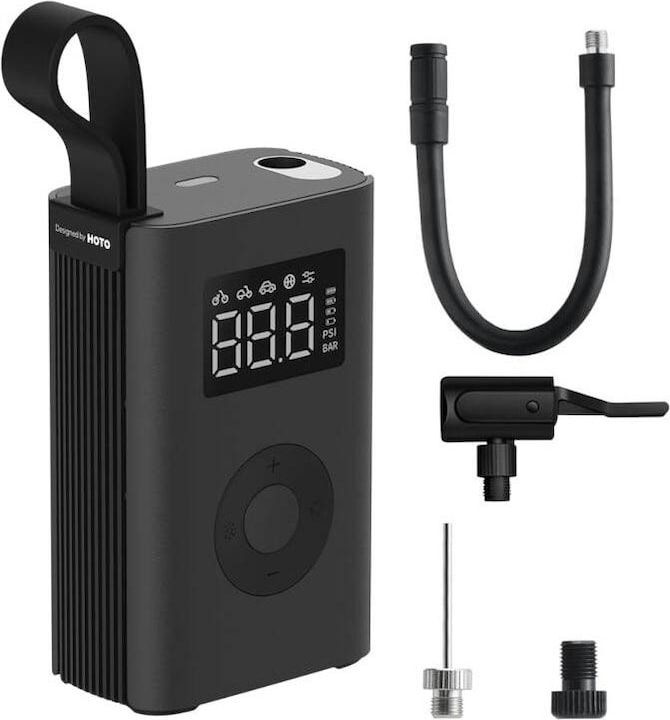 Productafbeelding Hoto Draagbare compressor, elektrische pomp QWCQA001 (10,3 bar, 150 PSI, 2000mAh) (0.00 bar)