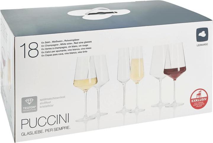 Image du produit Leonardo Puccini (22 cl, 18 Verres, Verres à vin rouge, Verres à vin blanc)
