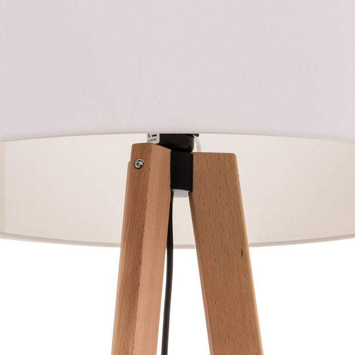 Produktbild Lucande ROTHFELS Rothfels Arim Tripod-Stehlampe, Buche, Chintz weiss (E27)