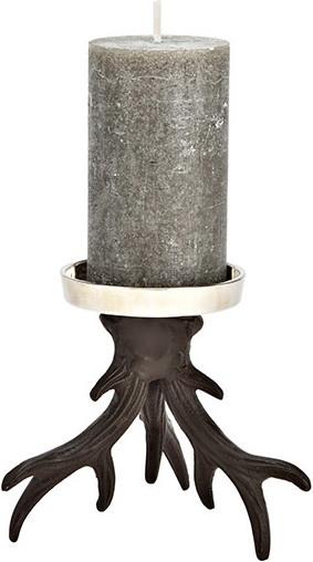 G. Wurm Kerzenhalter Geweih aus Metall braun, silber (B/H/T) 13x13x13cm (13 x 13 x 13 cm)