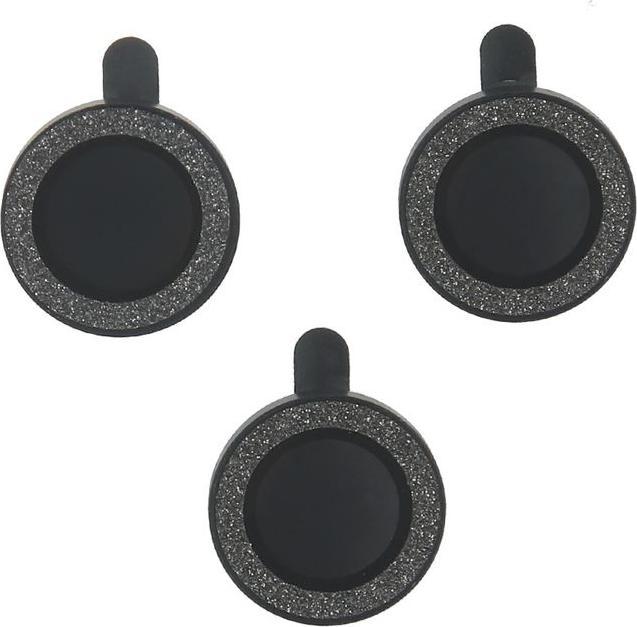Actual product image OEM Set of lens glasses for iPhone 13 Pro 6,1" black glitter (3 pcs)