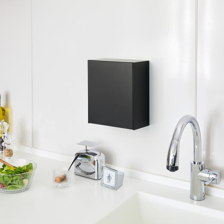 Actual product image Yamazaki Tower adhesive hook storage box
