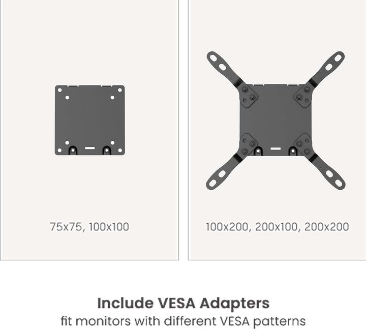 Produktbild Wiltec Monitorhalterung Schreibtisch bis 26kg Monitorhalter VESA flach & gebogen (26 kg)